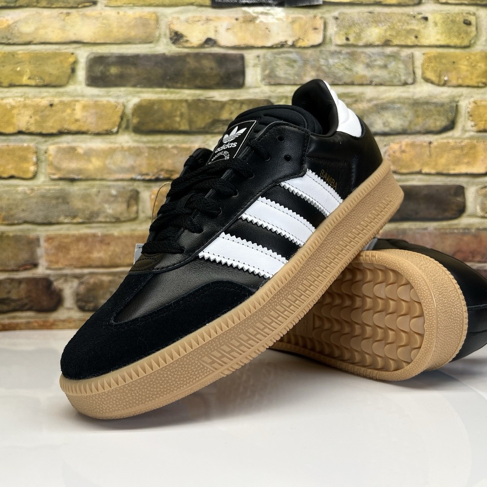 Adidas Samba XLG Mens Size 7 , Womens 8 Black White Gum Sole Leather Casual
